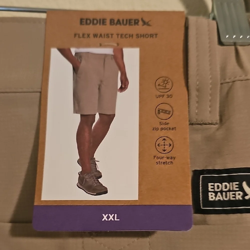 Eddie Bauer Men's Khaki Flat Front Shorts